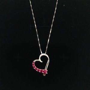 White Gold 10k  Ruby necklace